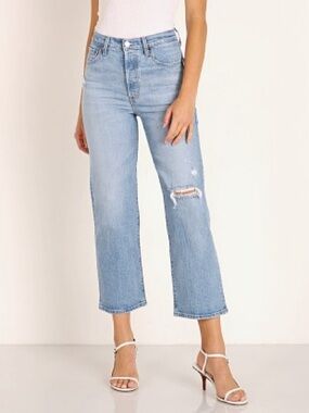 Levi’s Premium Ribcage Straight Ankle Jeans W28 L27 Distressed